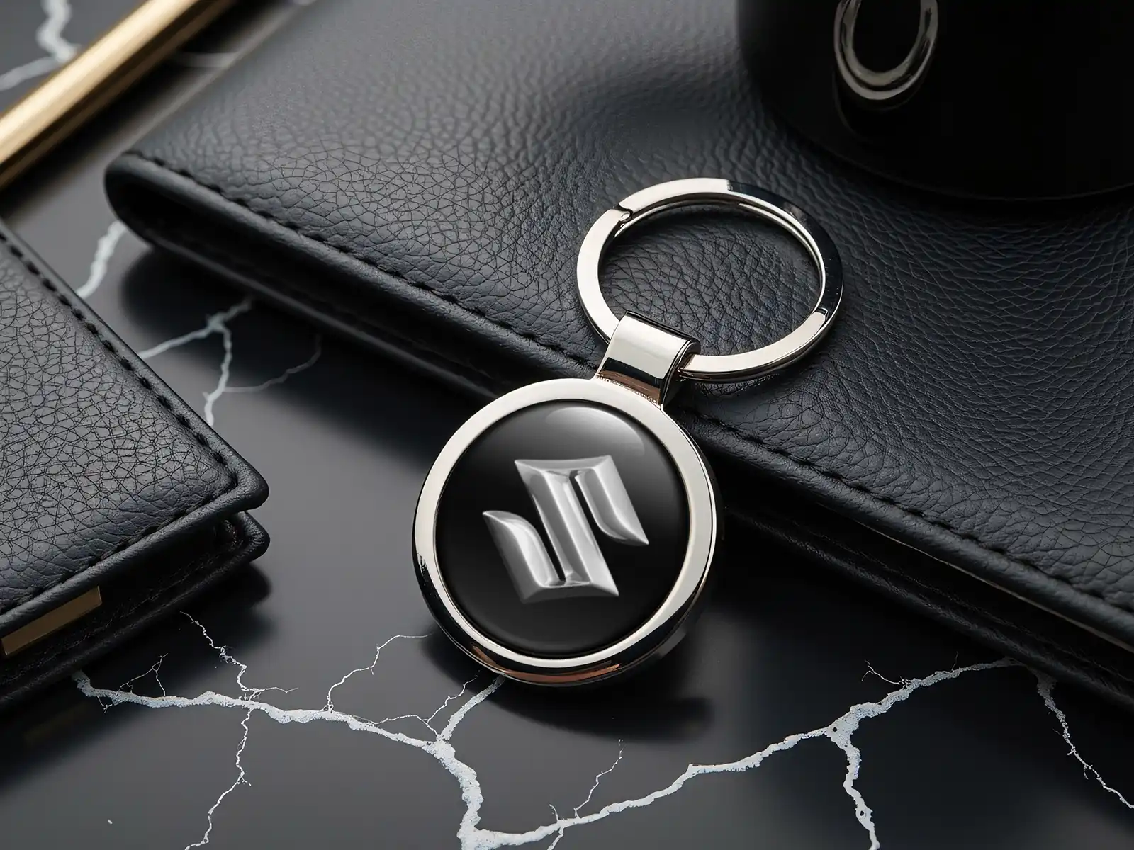 Suzuki Llavero Logo Anillo Metal Premium Custom